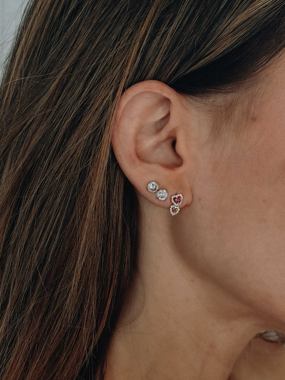 Diamond Hearts Earrings