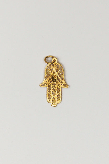 Hamsa With Blue Stone Pendant