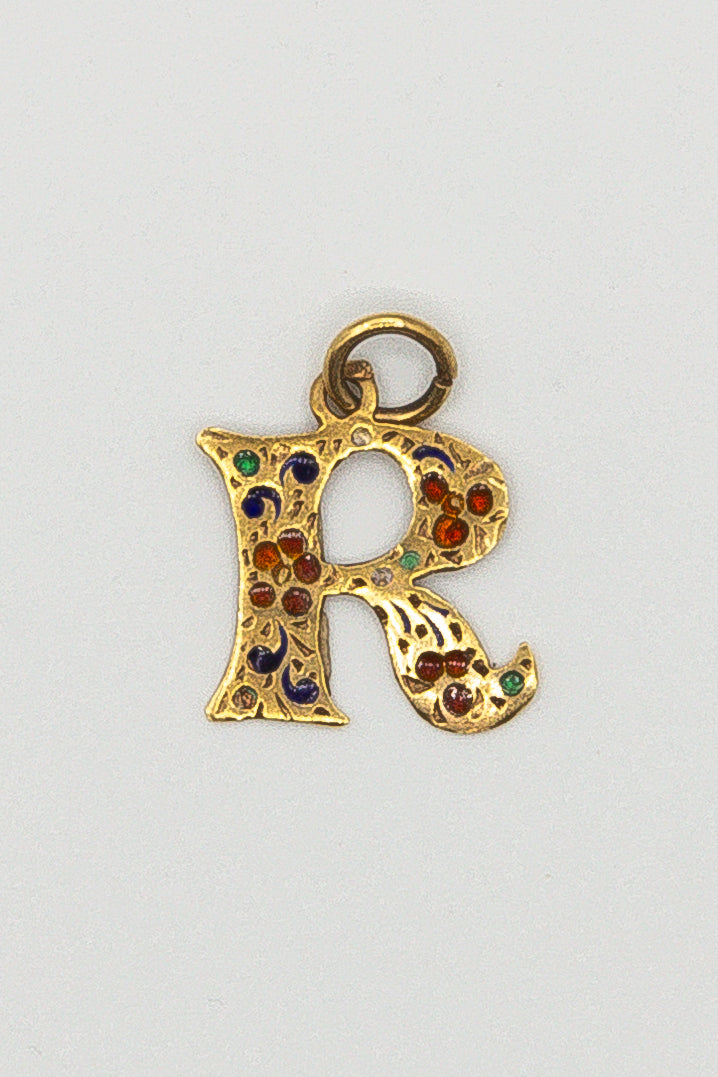 Letter R With Flowers Pendant