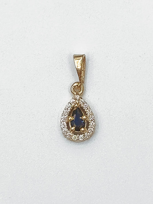 Blue Drop with Zircons Pendant