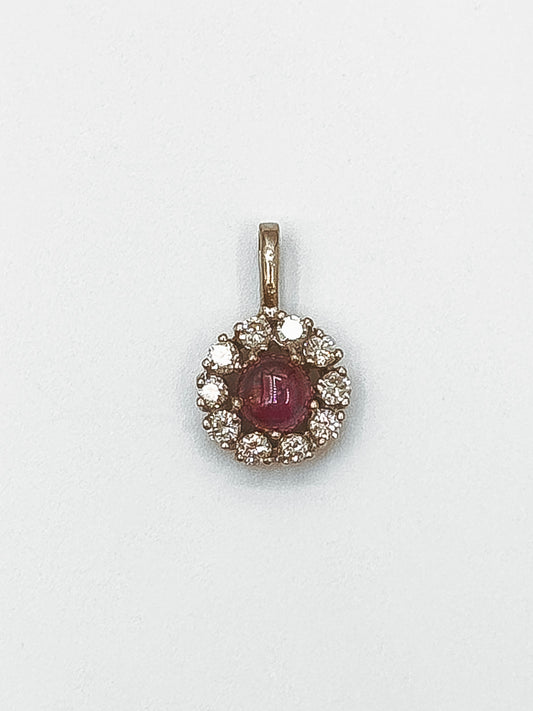 Ruby with Diamonds Pendant