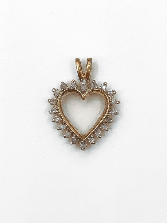 Heart with Diamonds Crown Pendant