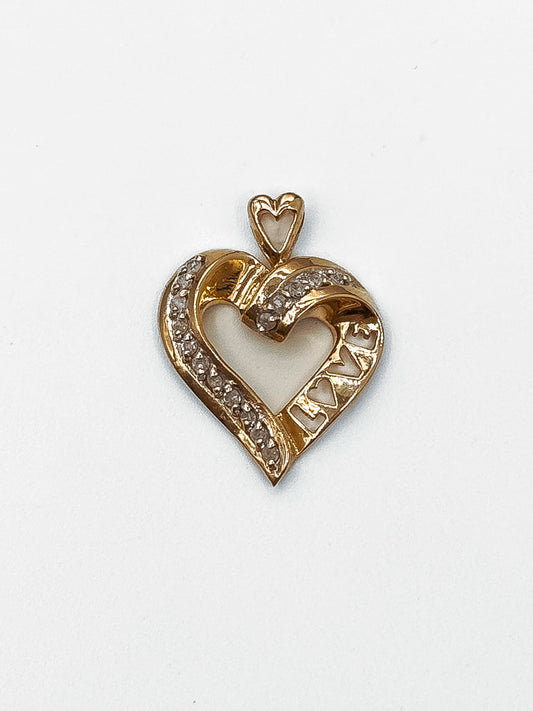 'Love' Heart with Diamonds Pendant