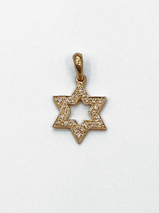 Star of David with Diamonds Pendant