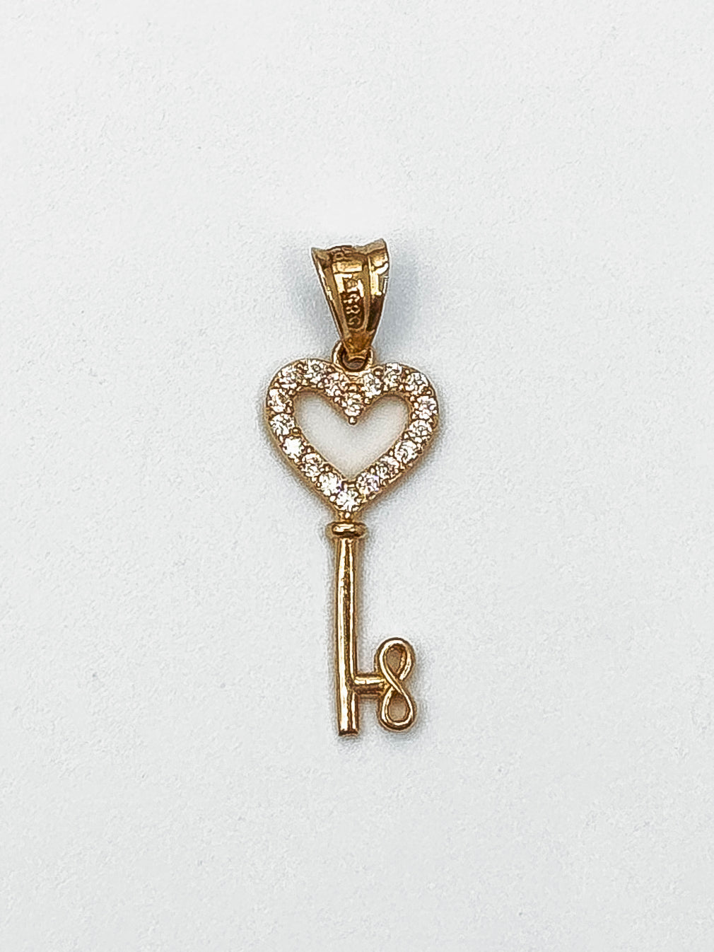 Heart Key with Zircons Pendant