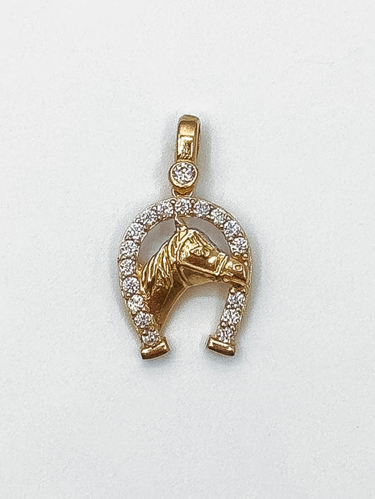 Horseshoe with Zircons Pendant