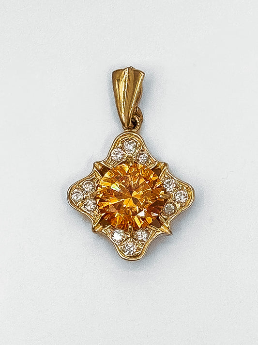 Large Orange Zircon Pendant