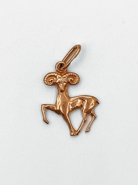 Rose Gold Zodiac Aries Pendant