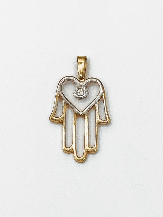 Heart in a Hamsa Pendant