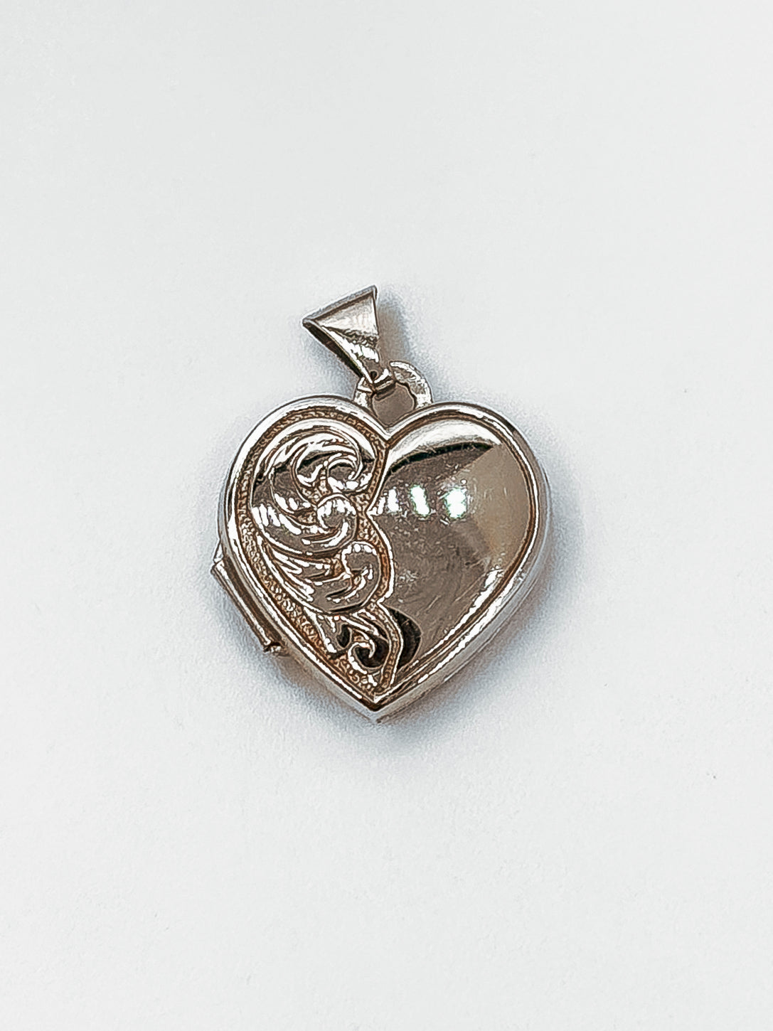 White Gold Heart Locket