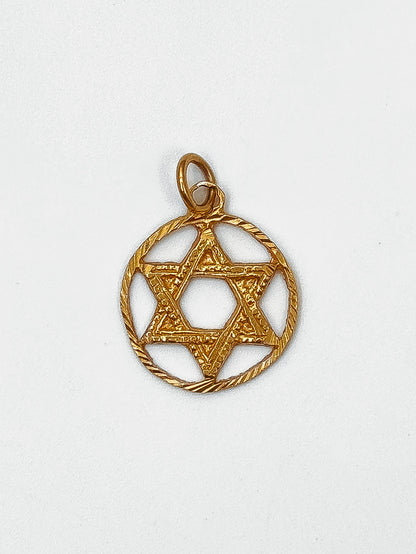 Vintage Star of David Circle Pendant