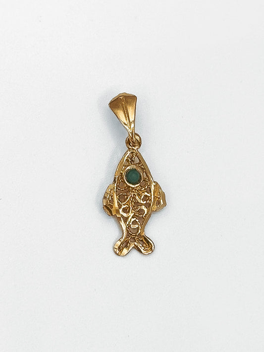 Fish with Turquoise Eye Pendant