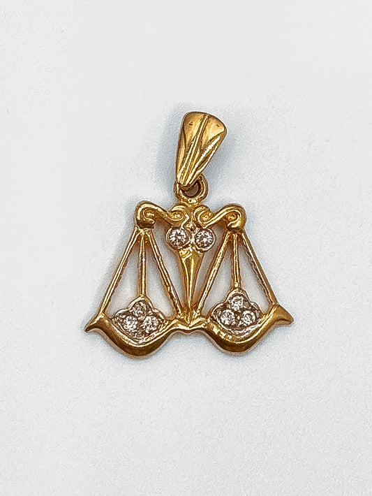 Libra Scales with Zircons Pendant