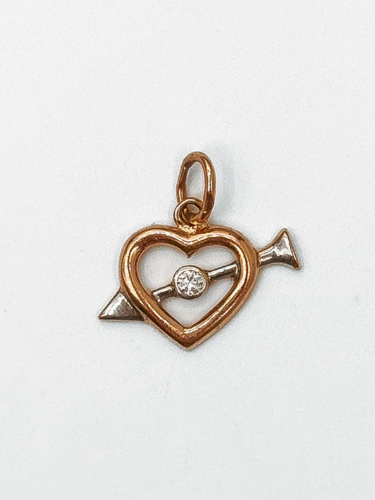 Arrow Heart with a Zircon Pendant