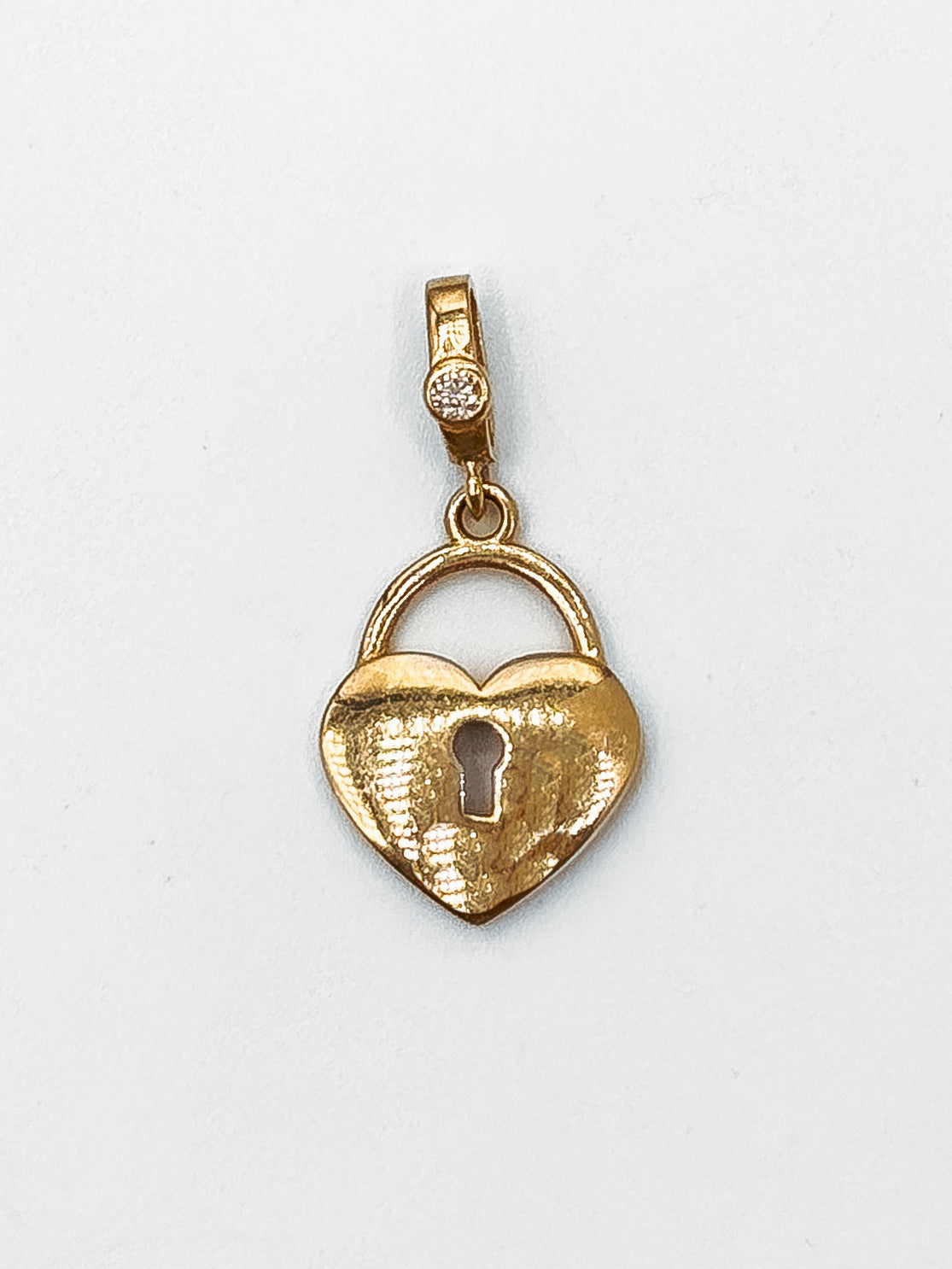 Heart Lock Pendant with a Zircon