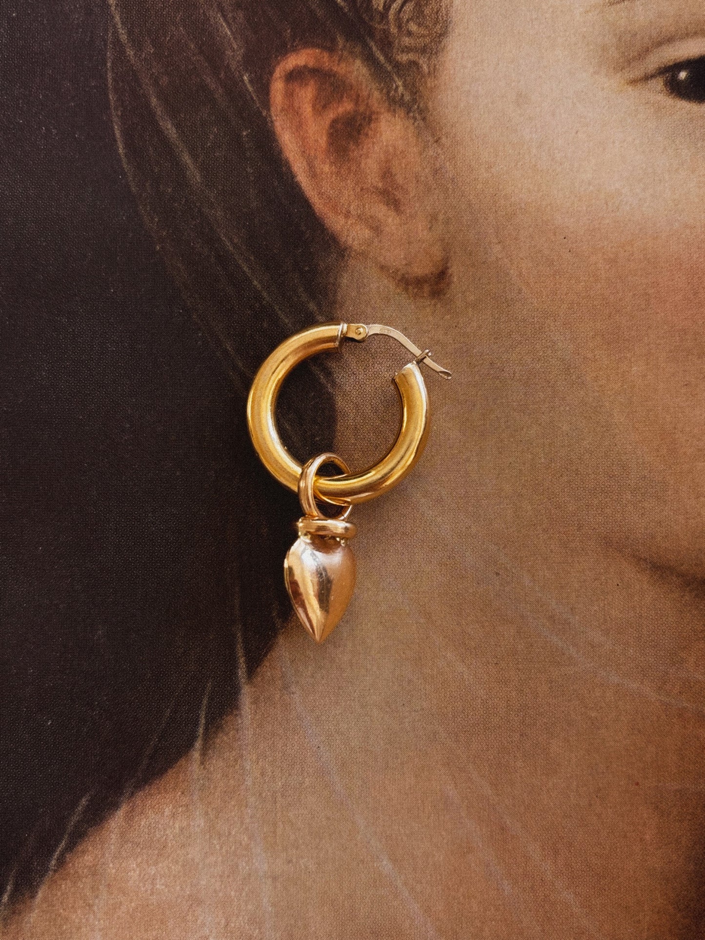 Heart Charm Hoops