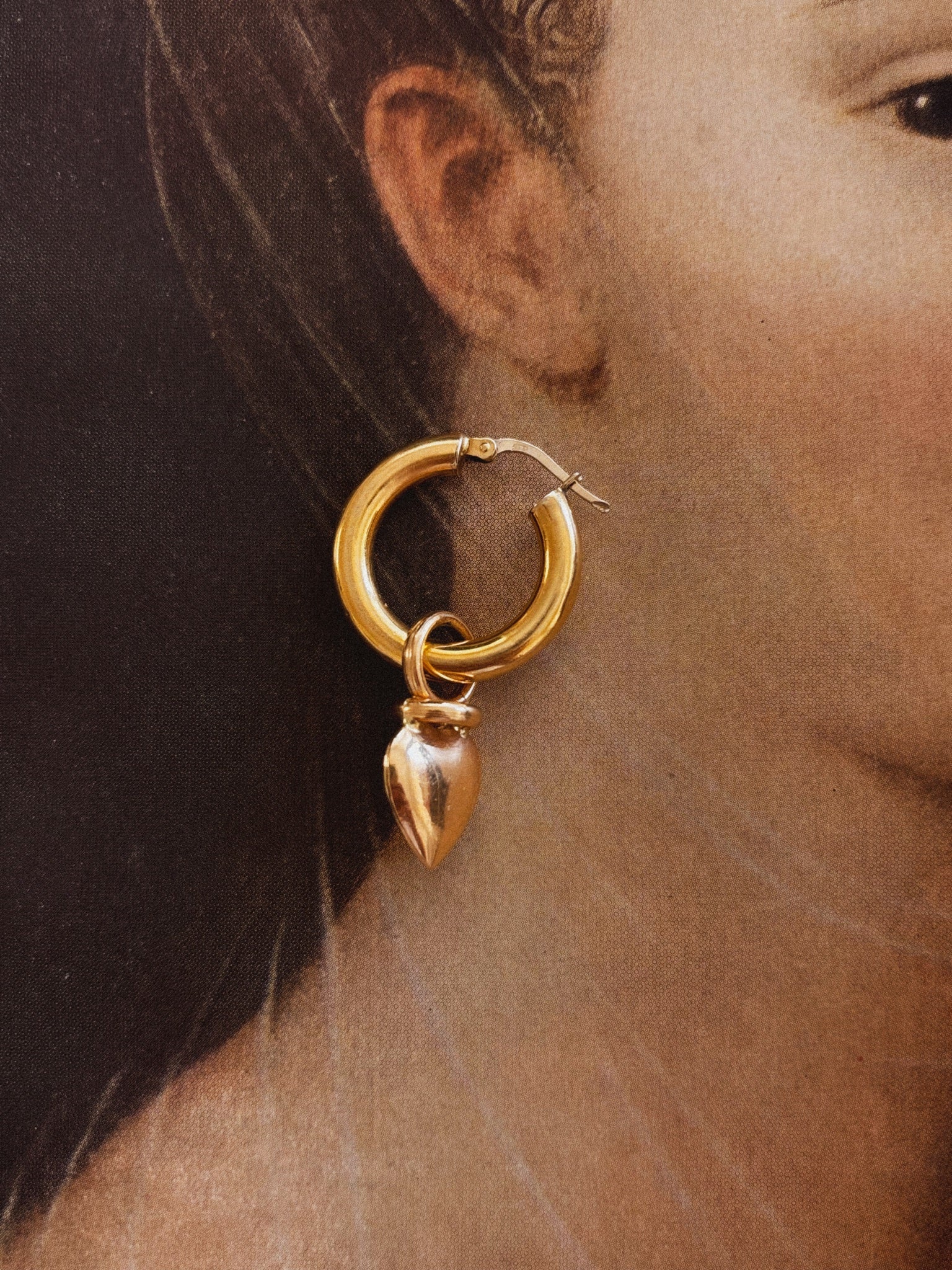 Heart Charm Hoops