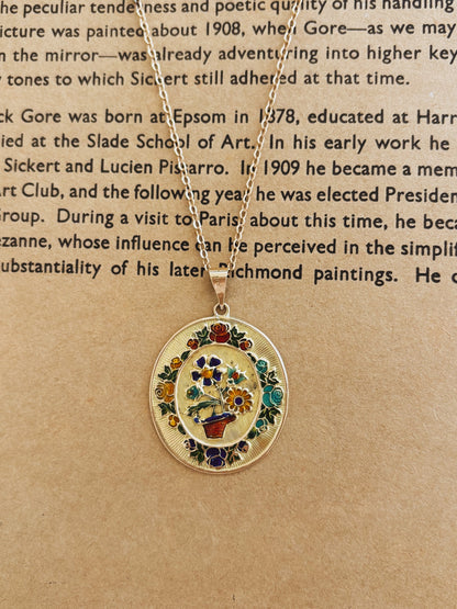 Enamel Medallion Necklace
