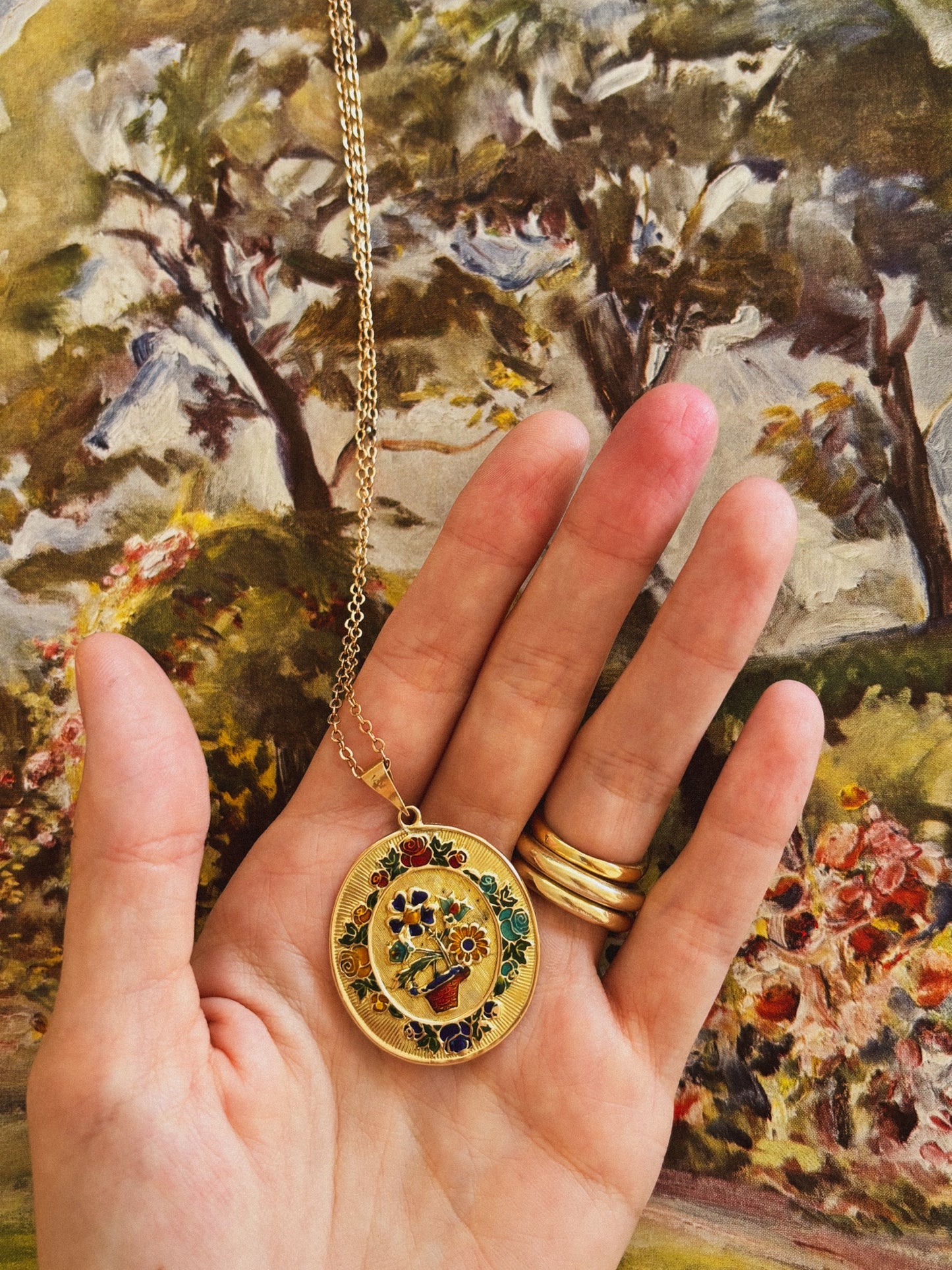 Enamel Medallion Necklace