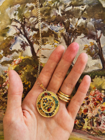 Enamel Medallion Necklace