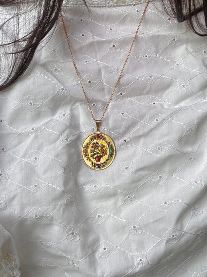 Enamel Medallion Necklace