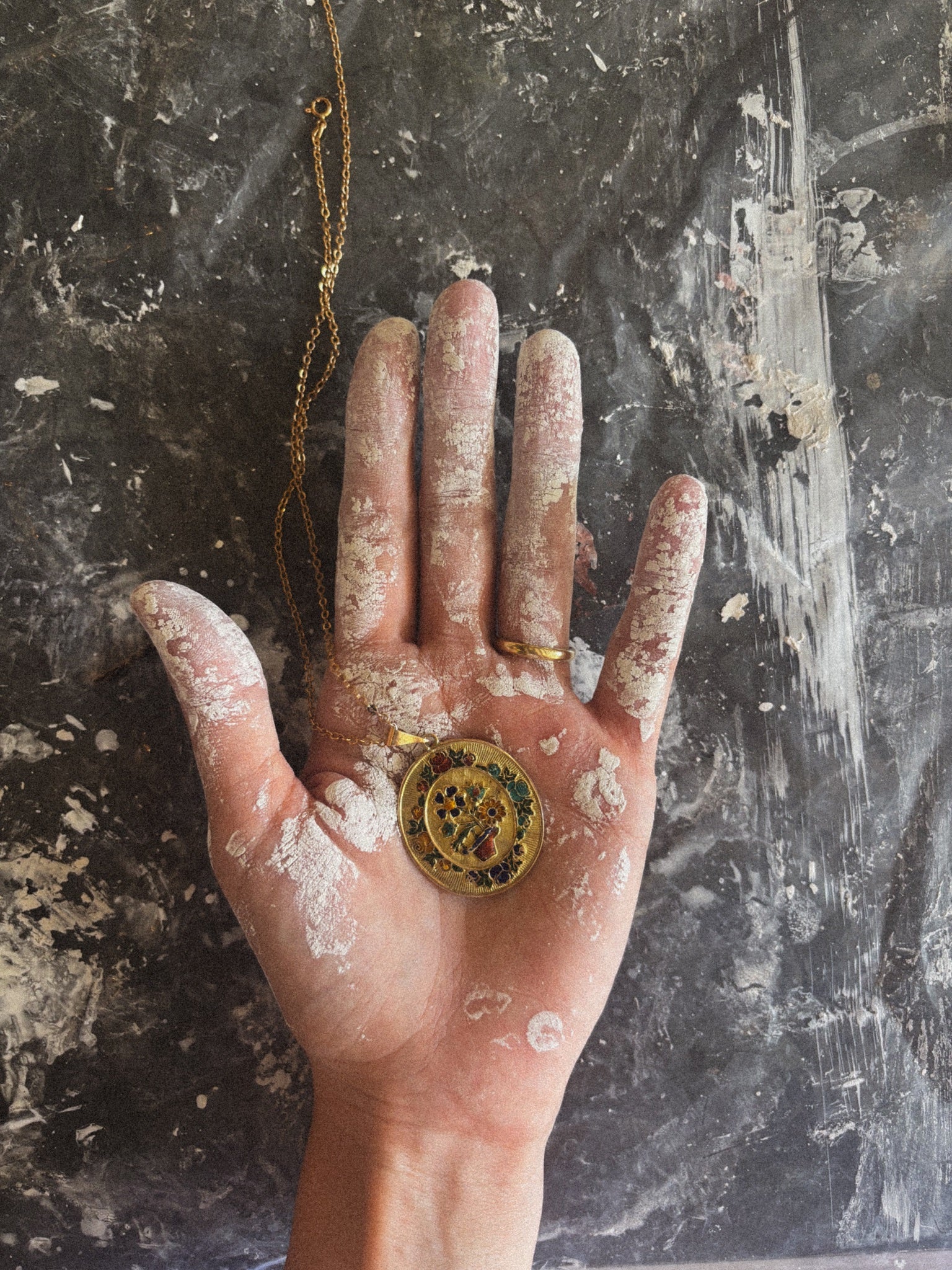 Enamel Medallion Necklace